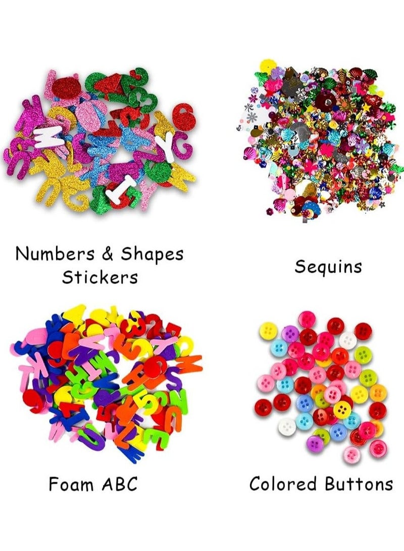 UKR Craft Materials Mega Pack – 1500-Piece Art & Craft Supplies Kit for Toddlers | DIY Craft Set for School Projects, Home Activities & Creative Play | Preschool Arts and Crafts for Kids - Image 2